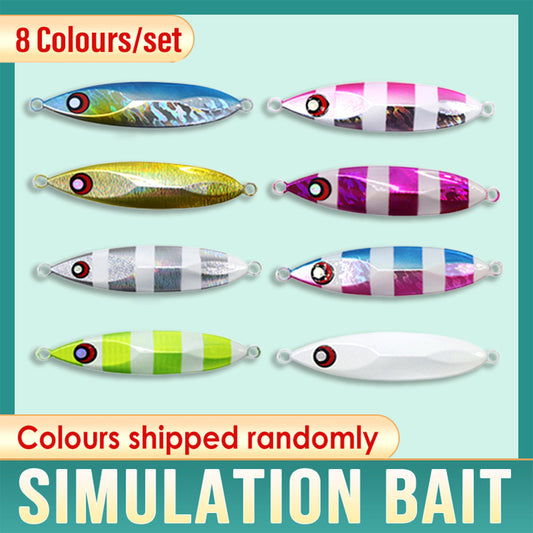 Fishing Lure Bait Set 8pcs Conical Boat Tackle Artificial Hard Bait Accessories - 80g