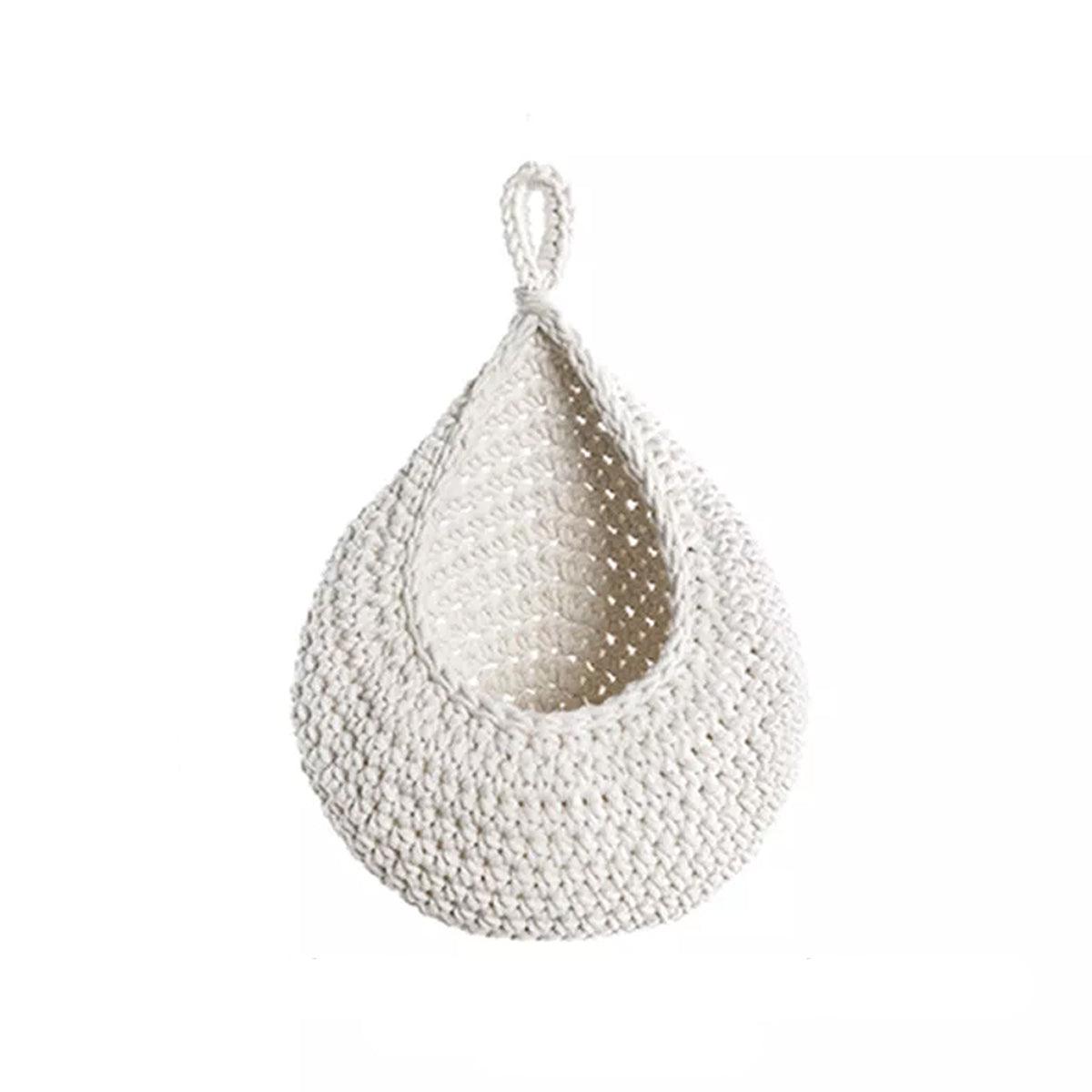 Cotton Rope Woven Storage Basket Wall Mount Fruit Vegetable Organizer Container - Max