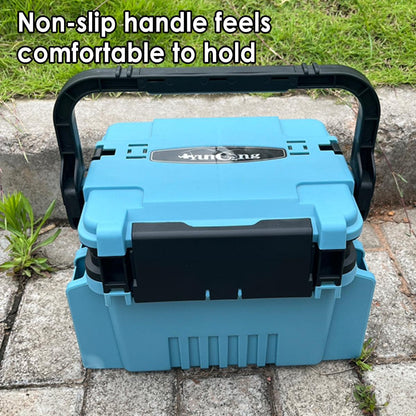 Multifunctional Fishing Tackle Box Portable Gear Storage Case Organizer Tool Box - Blue