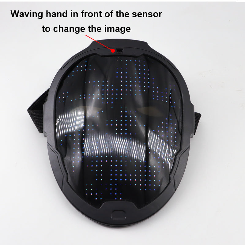 Rechargeable LED Face Mask with 80 Patterns | Gesture Control | Party and Cosplay Accessory