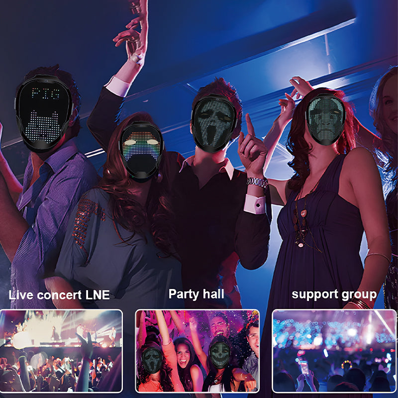 Rechargeable LED Face Mask with 80 Patterns | Gesture Control | Party and Cosplay Accessory