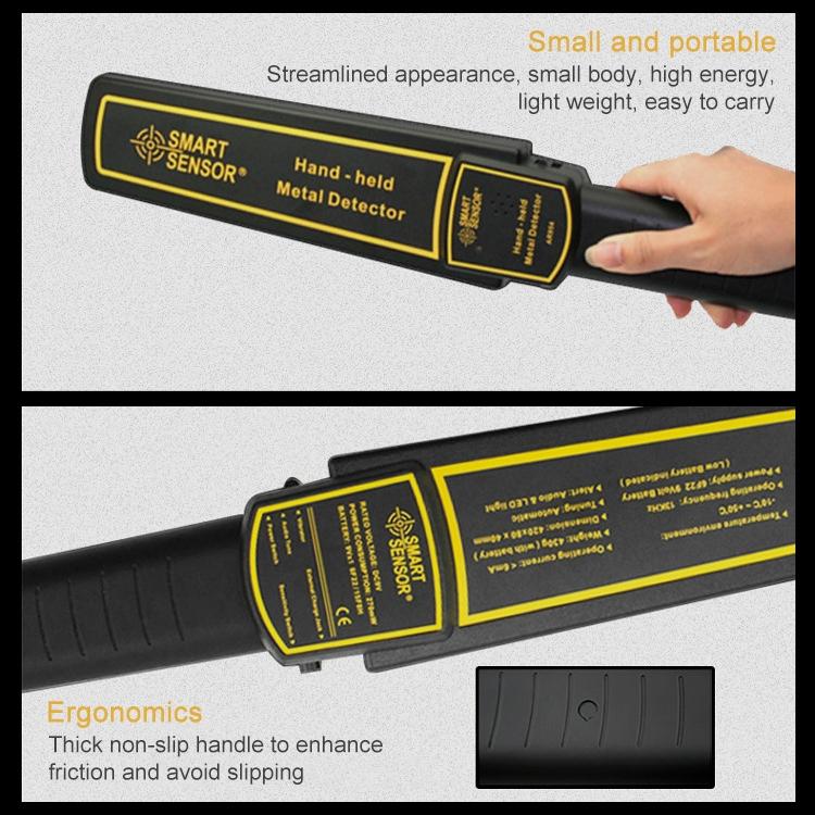 Handheld Security Metal Detector - 60mm Detection Range