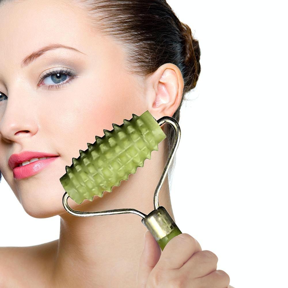 Glow naturally with our Jade Facial Roller - Portable Massage Roller For Face