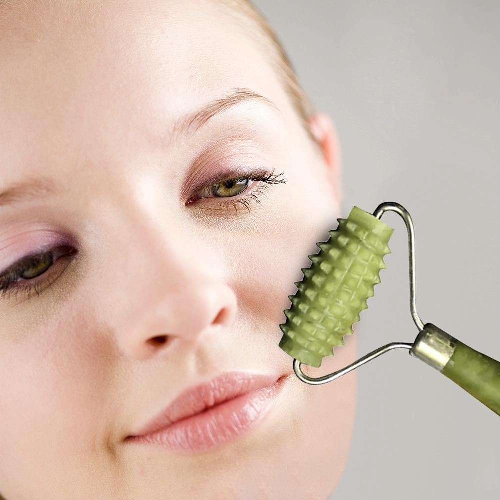 Glow naturally with our Jade Facial Roller - Portable Massage Roller For Face