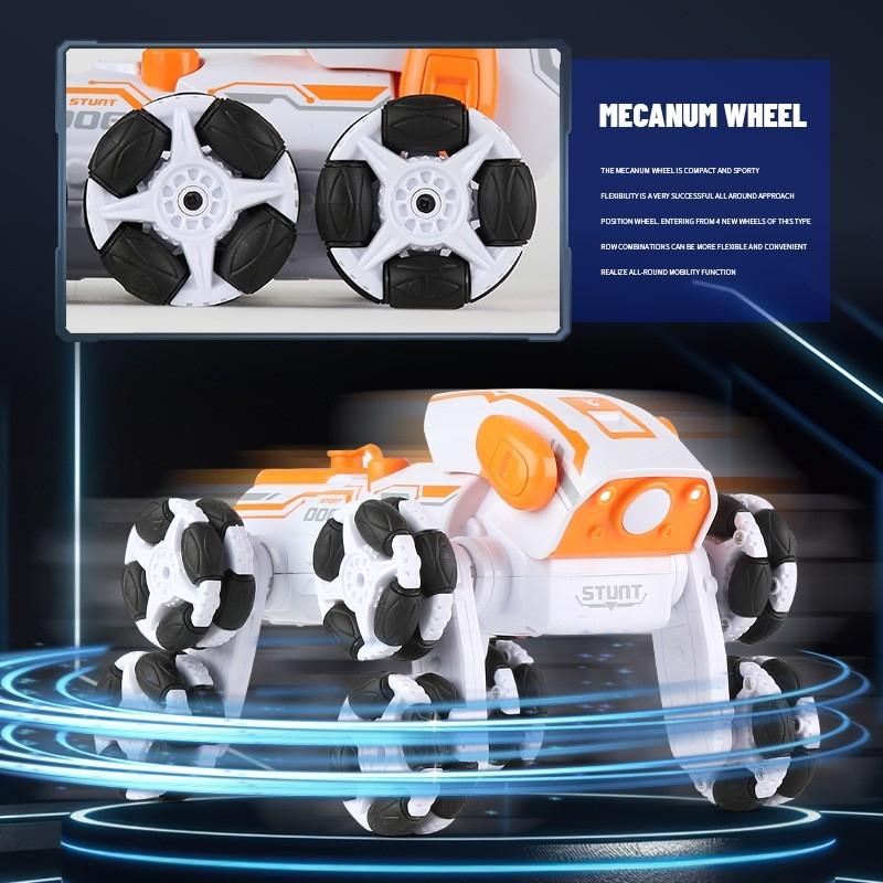 Intelligent 8-wheel Stunt Vehicle with Remote Control - Orange