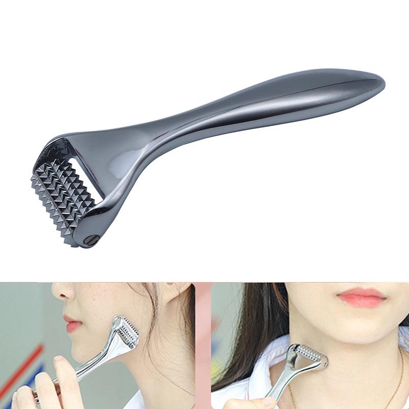 Facial Massager Roller for Slimming Face Silver | 144 Needle Acupoint Roller | Anti-Wrinkle & Skin Tightening