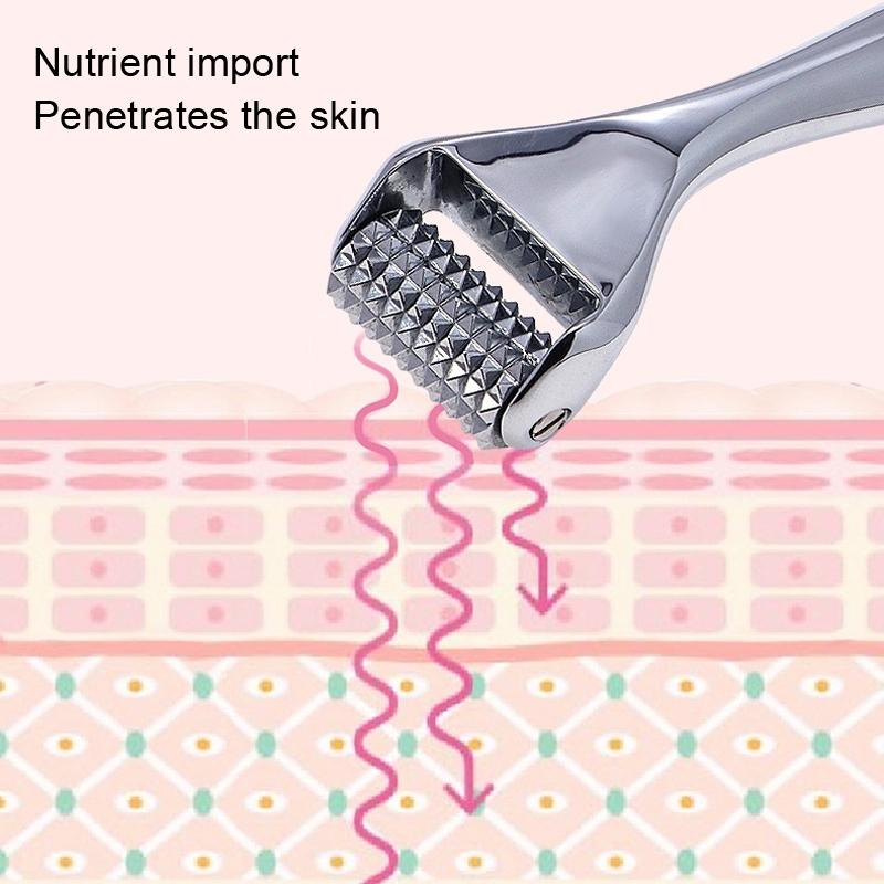 Facial Massager Roller for Slimming Face Silver | 144 Needle Acupoint Roller | Anti-Wrinkle & Skin Tightening