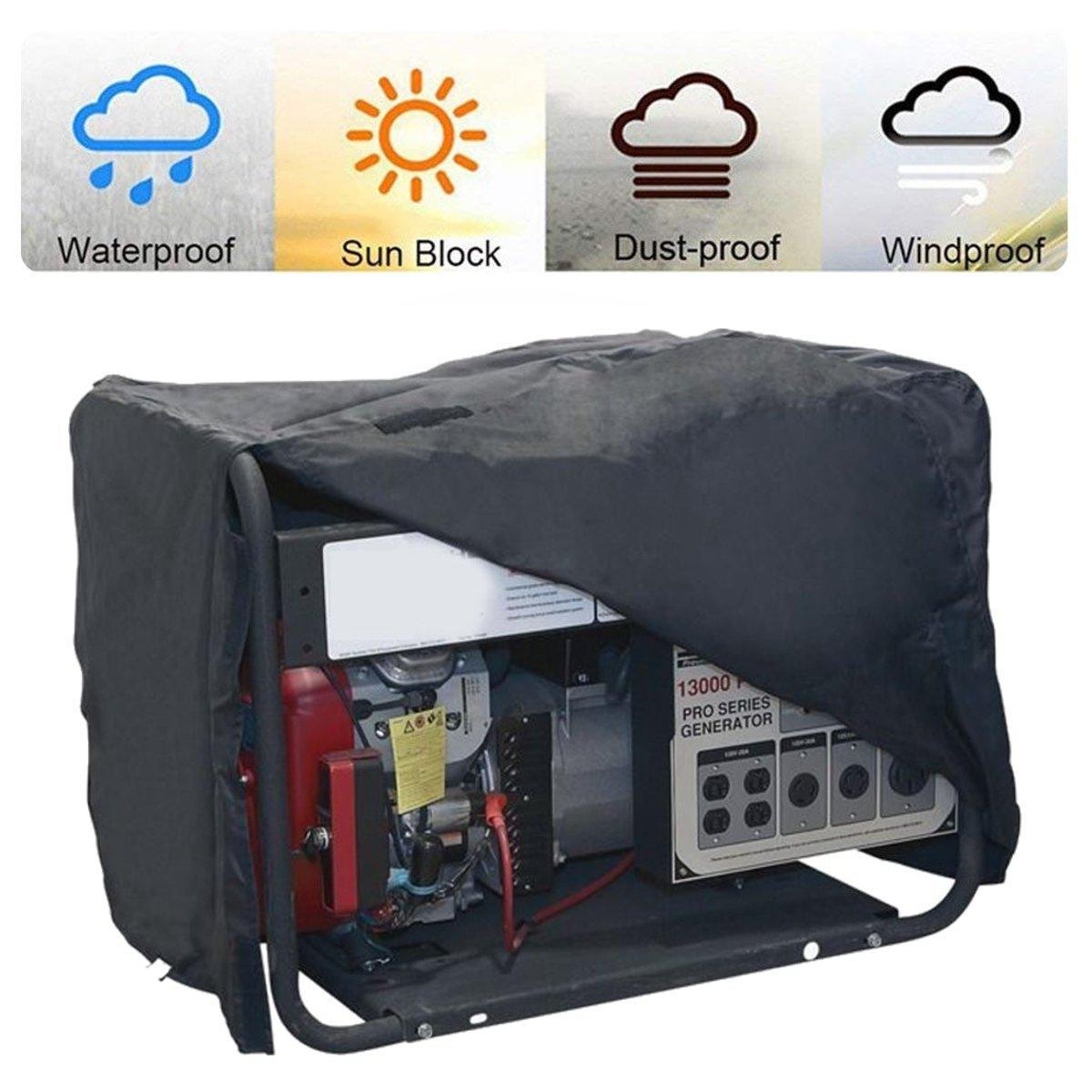 Waterproof Generator Cover - 66x51x51cm - Black Oxford Cloth