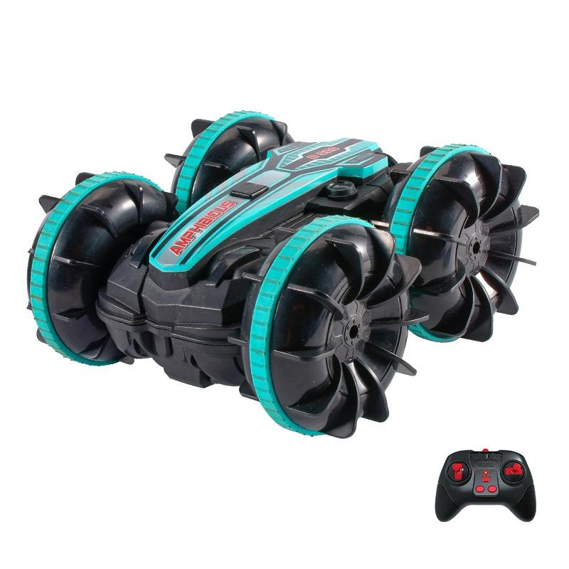 Amphibious Stunt RC Car | Double-Sided Rolling | 2.4G Remote Control | Waterproof | Kids’ Electric Toy | Green