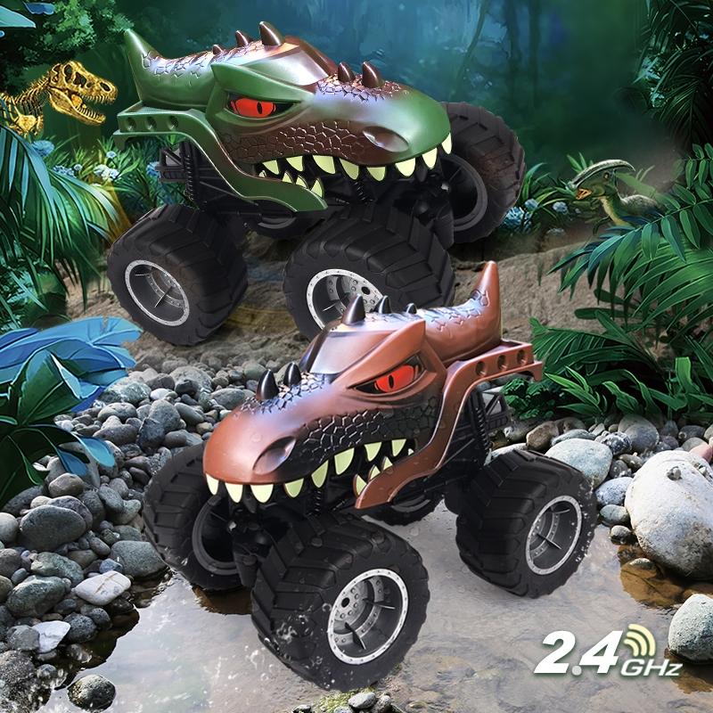 Remote Control Dinosaur Climbing Car - 2.4g - Brown