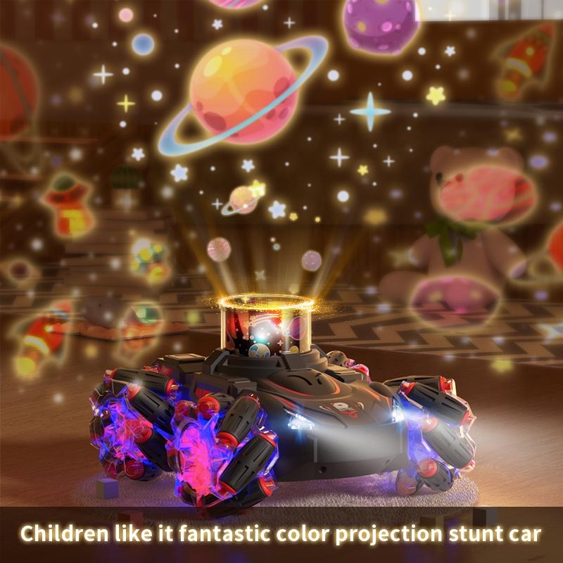 Stunt Remote Control Car with 2.4g Magic Projection - Colourful - Black Red