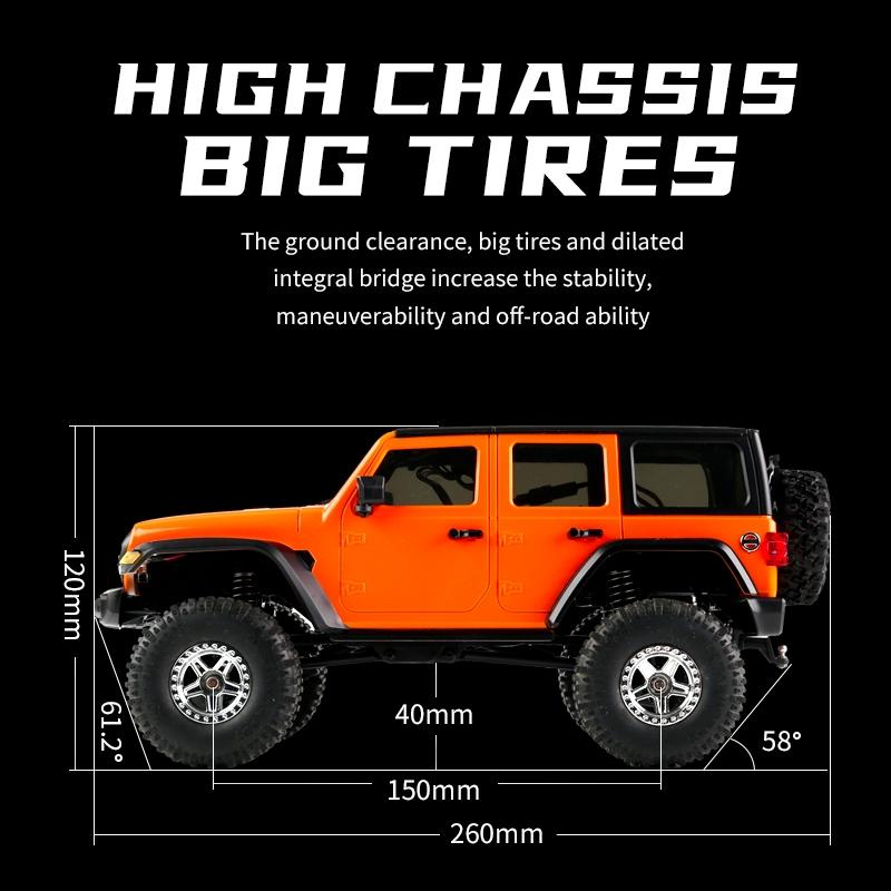 C8801 Off-Road Climbing RC Vehicle | 4WD Drive | Orange | 40-Min Control | 100M Range