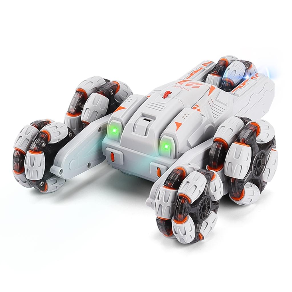 Toy robot with multiple legs on a white background