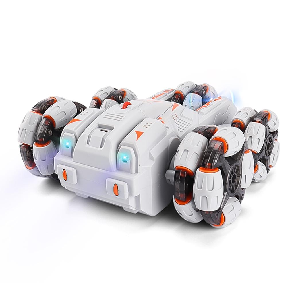 360° Swing Arm RC Car – 5‑Wheel Multifunctional Stunt Car with 2.4GHz Control (Grey)