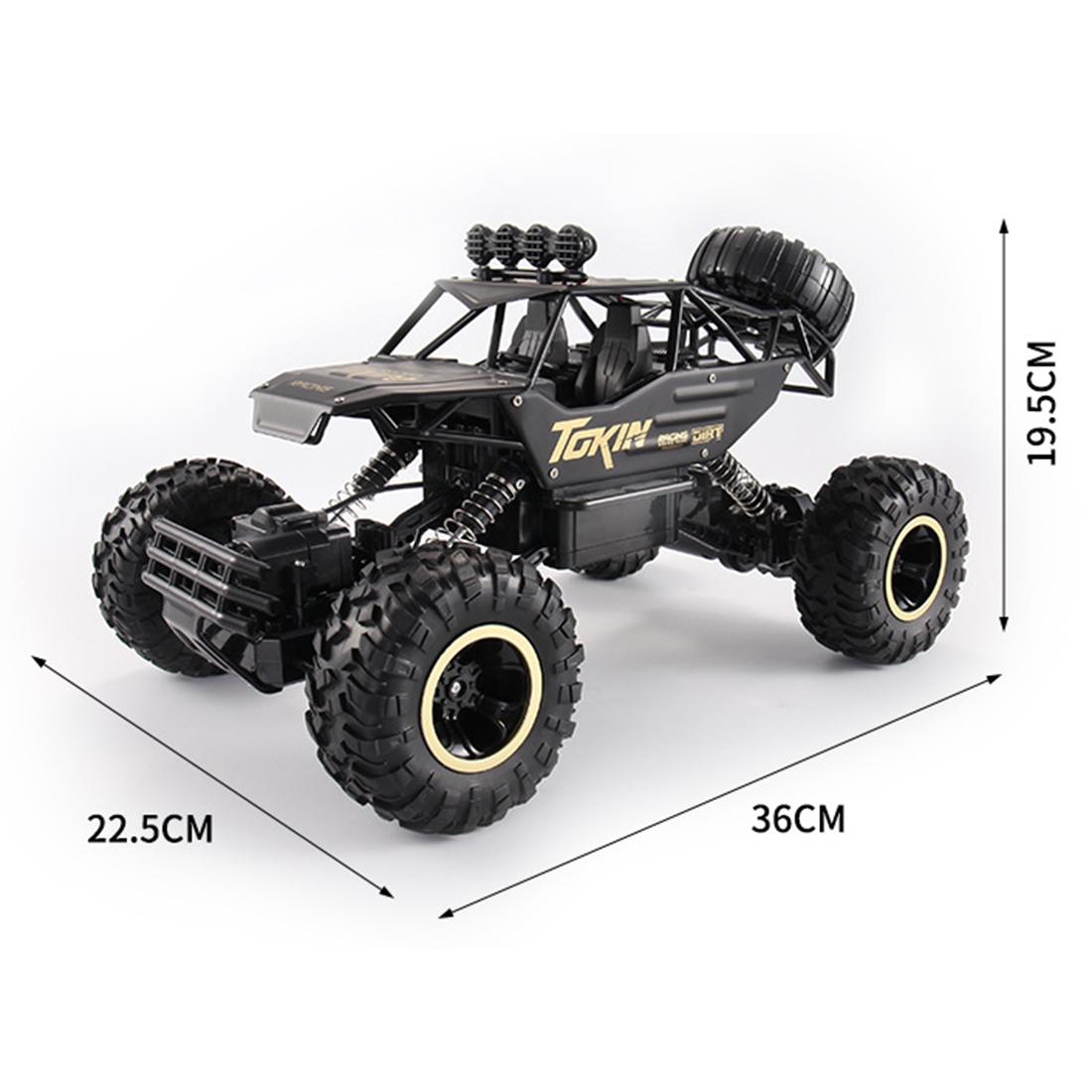 37cm Remote Control Bigfoot Climbing Car - 1 12 Alloy 4wd Cross-country Toy - Black