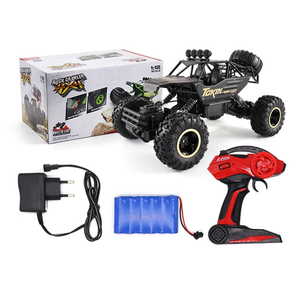 37cm Remote Control Bigfoot Climbing Car - 1 12 Alloy 4wd Cross-country Toy - Black