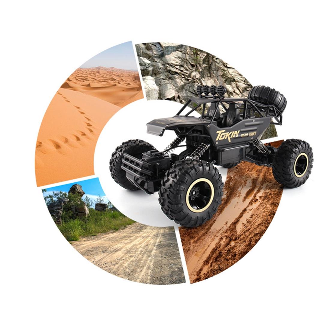 37cm Remote Control Bigfoot Climbing Car - 1 12 Alloy 4wd Cross-country Toy - Black