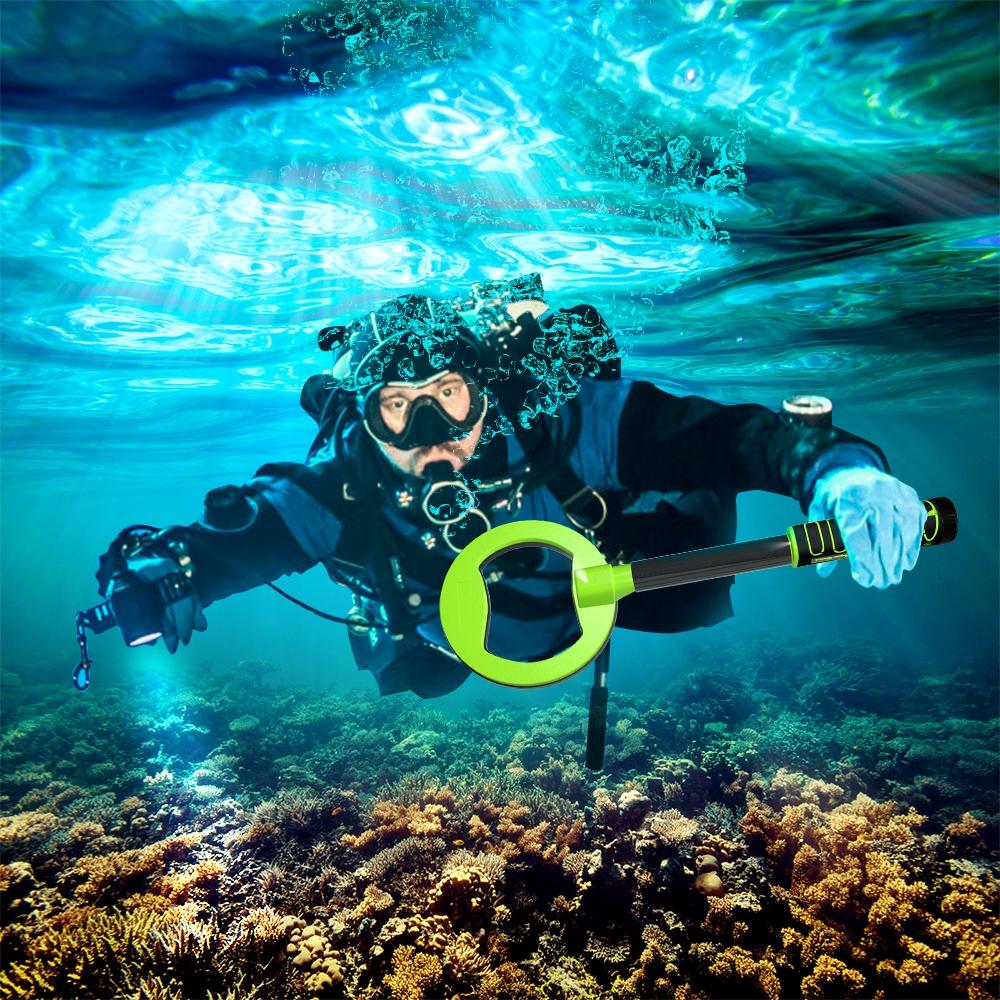 Waterproof Handheld Metal Detector for Underwater Treasure Hunting - Ip760 Green