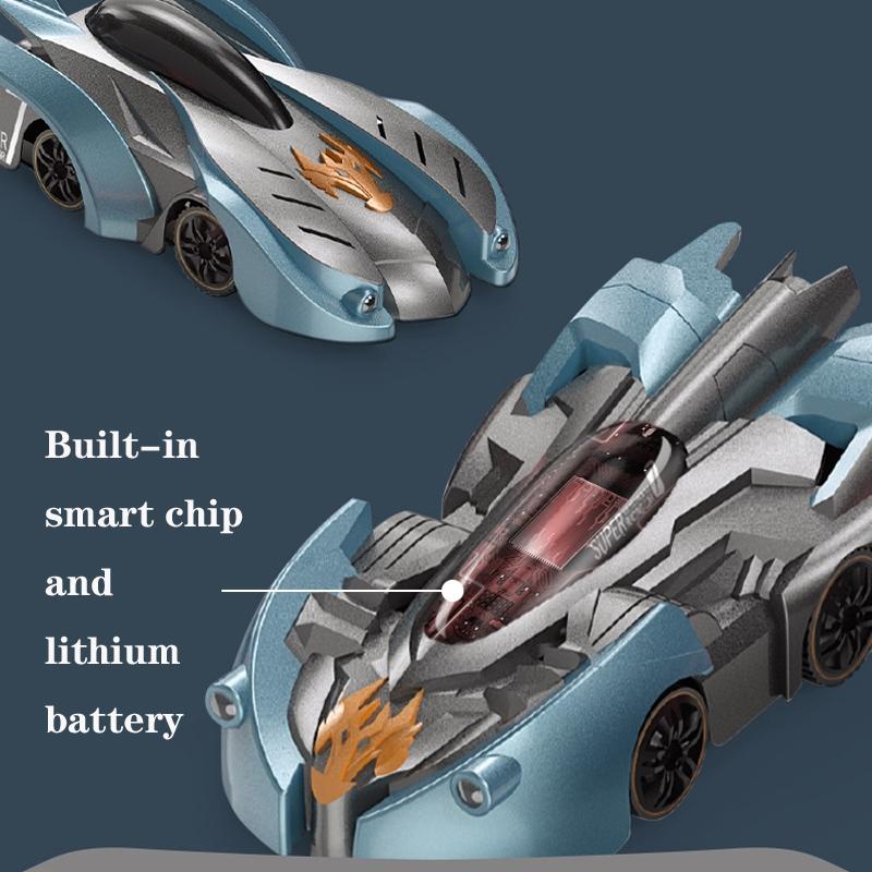 Electric Remote Control Wall Climbing Car for Kids - Mini Toy - Blue Lightning Handle Rc Edition