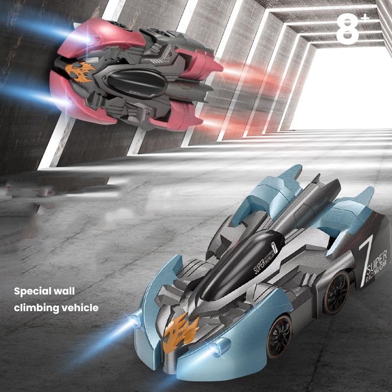 Electric Remote Control Wall Climbing Car for Kids - Mini Toy - Blue Lightning Watch Rc Edition
