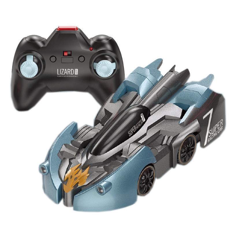 Electric Remote Control Wall Climbing Car for Kids - Mini Toy - Blue Lightning Watch Rc Edition