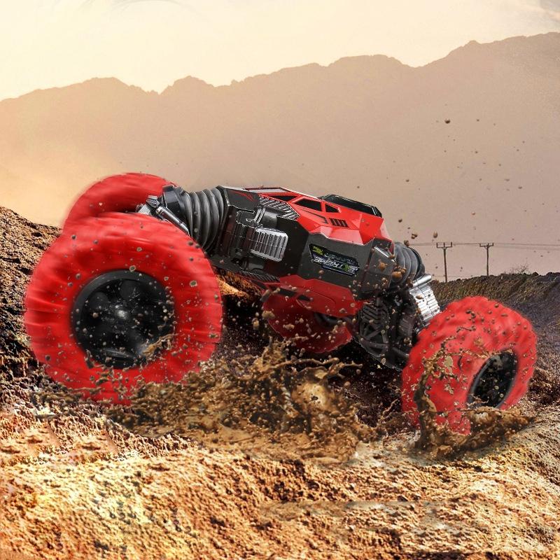 33cm Red 2.4GHz Double‑Sided Twisted Off‑Road RC Toy Car – 4WD Climbing Remote Control Vehicle for Kids