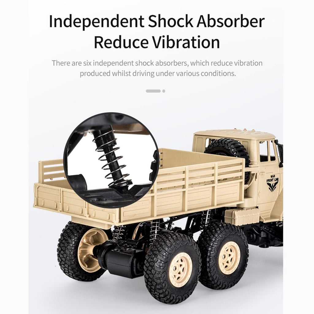 2.4ghz 4ch Remote Control Dongfeng 7 Six-wheeled Armor Truck Toy - Yellow