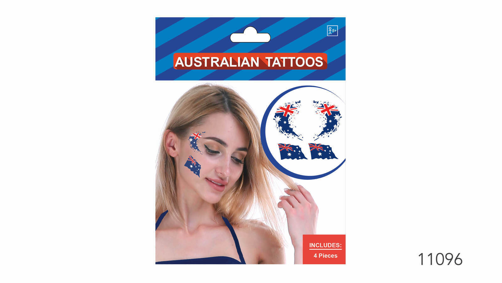 4pcs Australian Flag Face Tattoos Australia Day Soccer Tennis