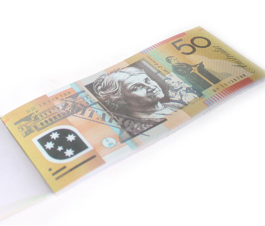 50 Dollar Australian Souvenir Note Pad Fake AUD Money - 1 Pack of 50 Sheets - Bens Market Place