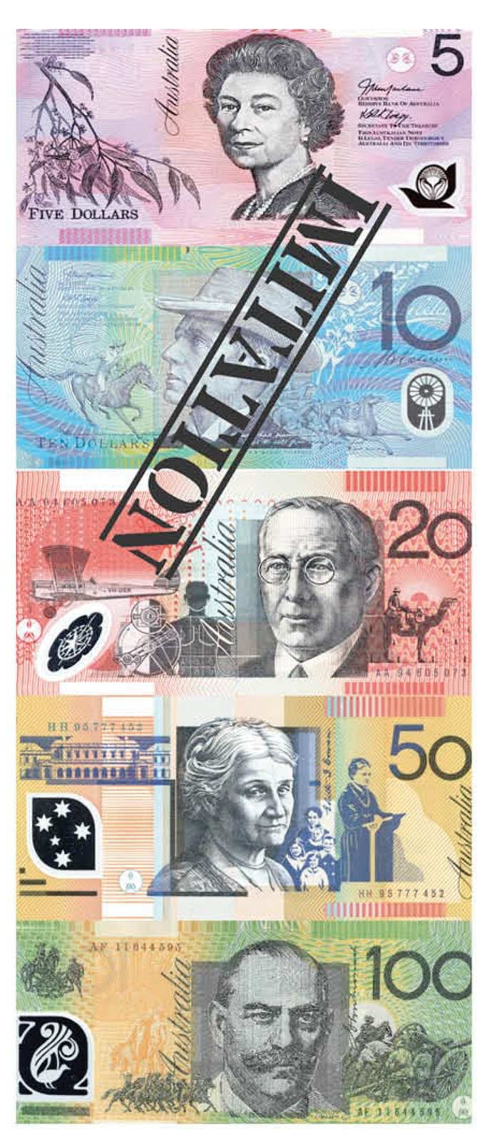 Assorted Dollar Australian Souvenir Note Pad - Fake AUD Money 50 Sheets Play Money