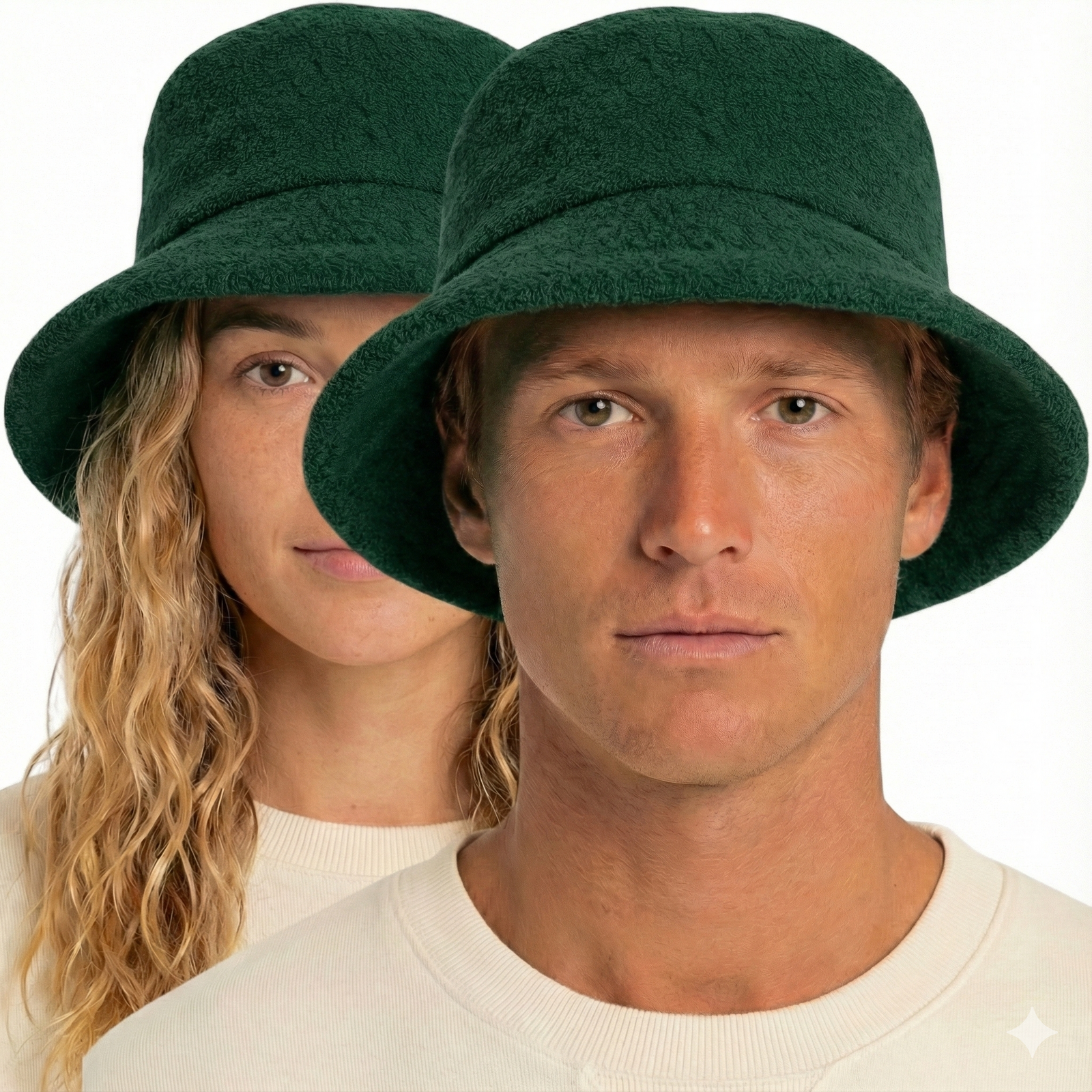 100% Cotton Terry Towelling Bucket Hat Daggy Fishing Camping Lad Cap in Bottle Green - XXL