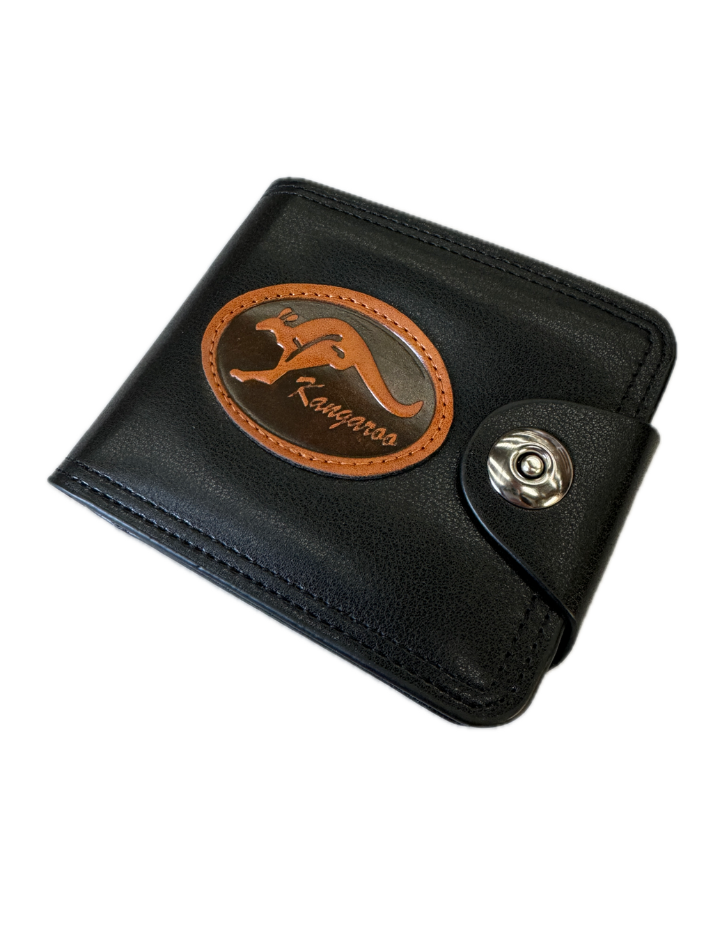 Souvenir Wallet Australia | Classic Kangaroo Design | Black Faux Leather | Compact and Stylish