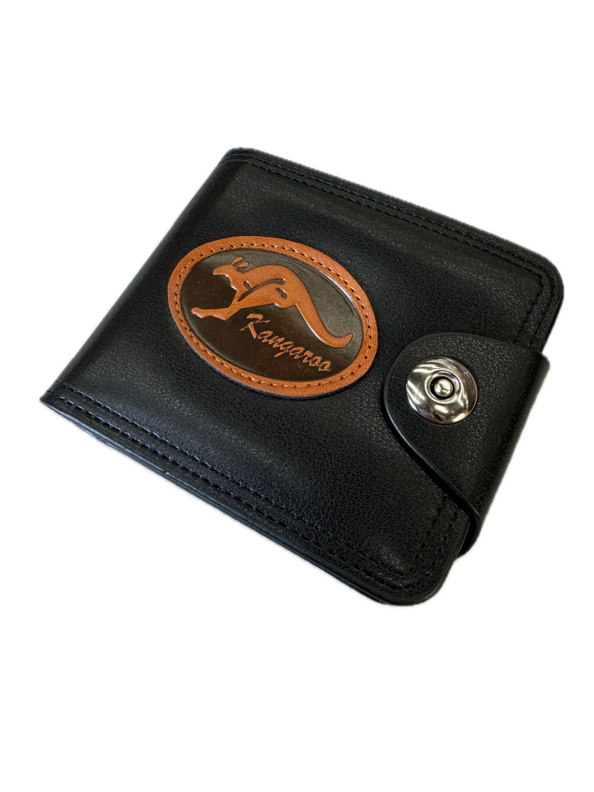 Souvenir Wallet Australia | Classic Kangaroo Design | Black Faux Leather | Compact and Stylish