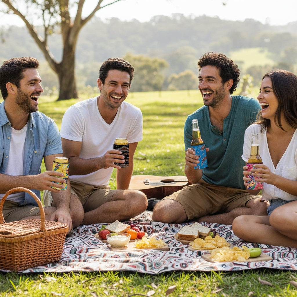 Australian Stubby Cooler 4-Pack | Neoprene | Aussie Designs | Free Shipping  Highlights: