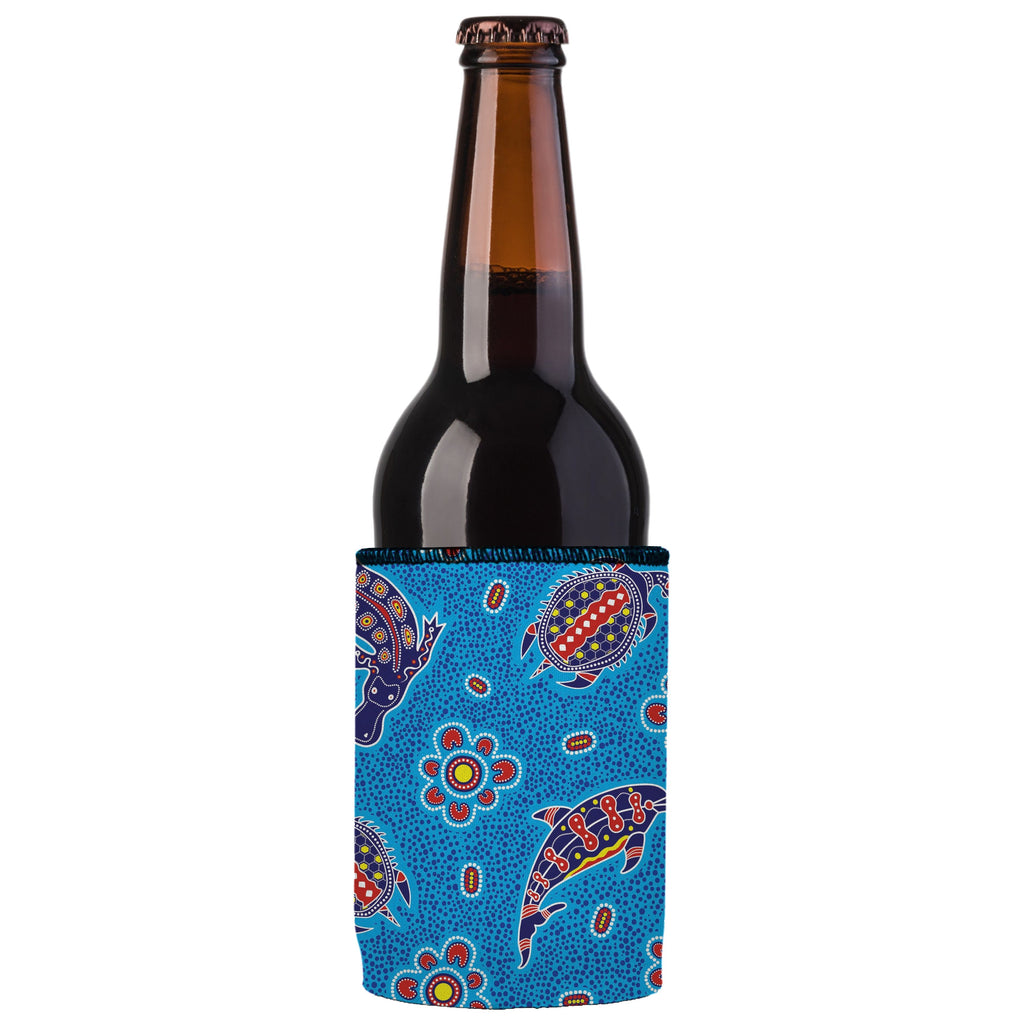 Australian Sea Stubby Cooler 2-Pack | Aboriginal Art Inspired | Aussie-Made | Free Shipping