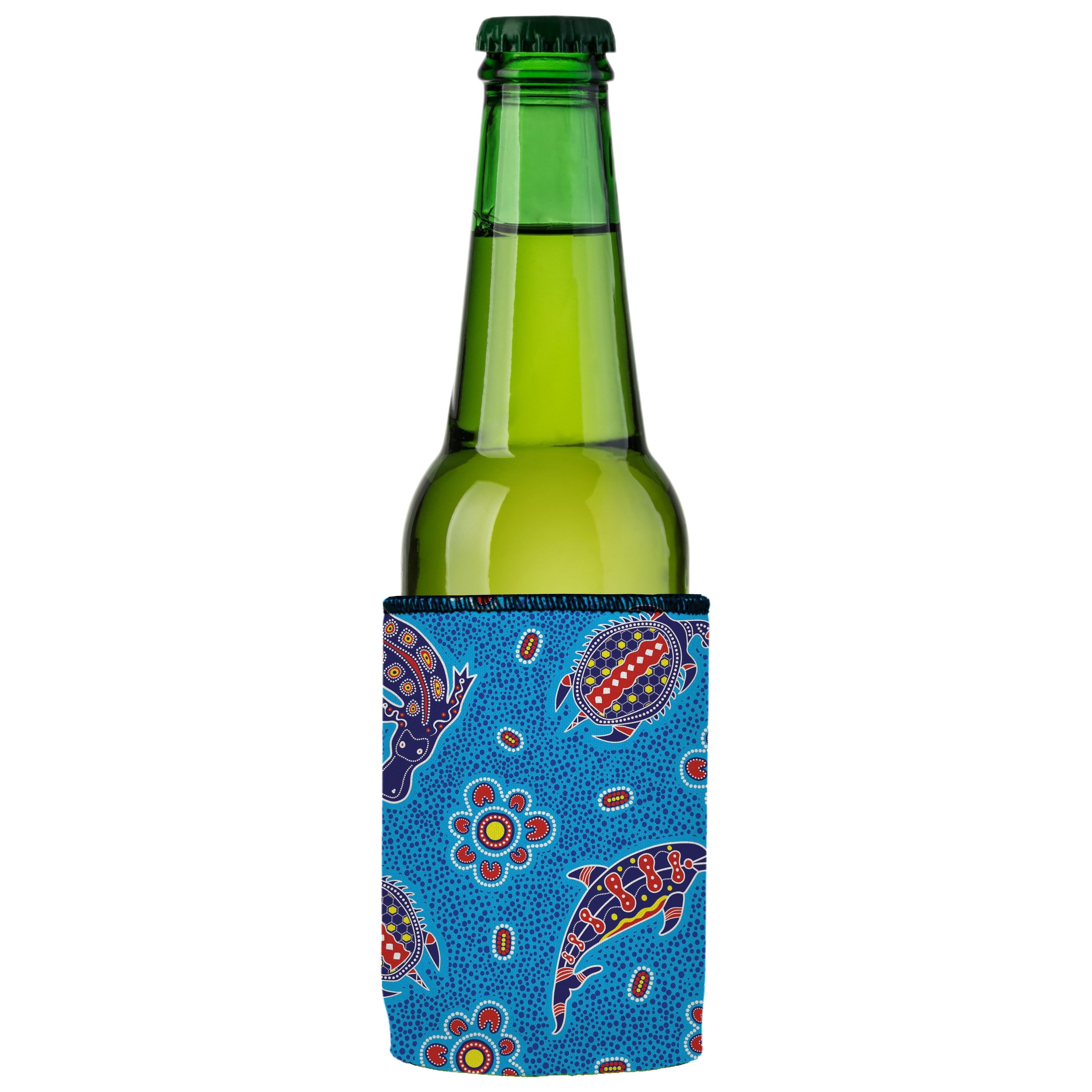 Australian Sea Stubby Cooler 2-Pack | Aboriginal Art Inspired | Aussie-Made | Free Shipping