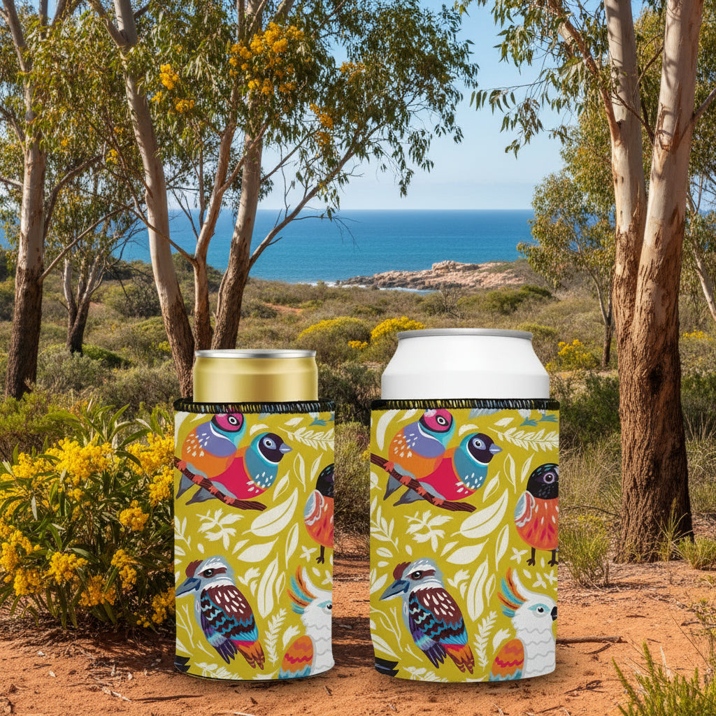 Aussie Birds II Stubby Cooler 2-Pack | Neoprene | Aussie Wildlife Design | Free Shipping