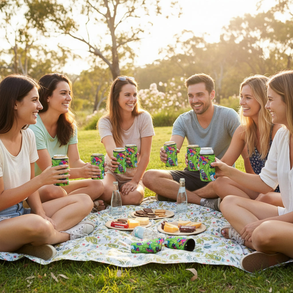 Aussie Birds III Stubby Cooler 2-Pack | Neoprene | Aussie Wildlife Design | Free Shipping
