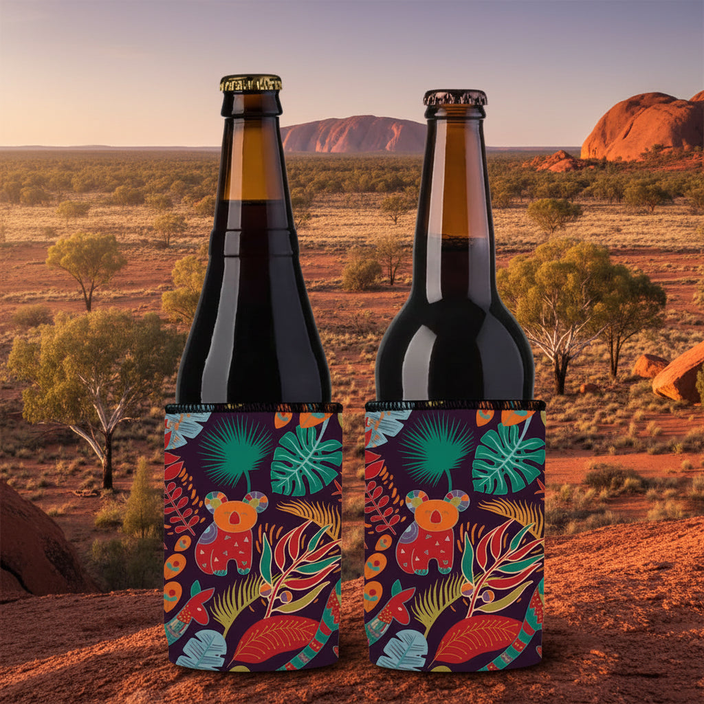 Australian Animals Stubby Cooler 2-Pack | Neoprene | Aussie Wildlife Design | Free Shipping