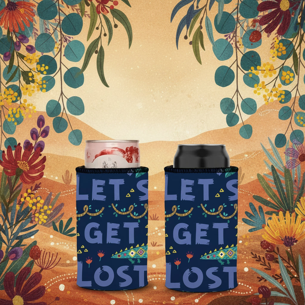 Lets Get Lost in the Wild Stubby Cooler 2-Pack | Aussie-Made | Adventure Design | Free Shipping