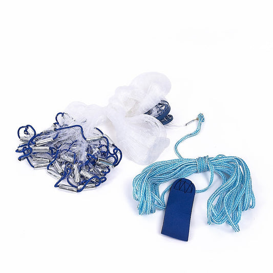 3m Nylon Fishing Cast Net – Quick Throw Mesh with Chain Weights & Drawstring