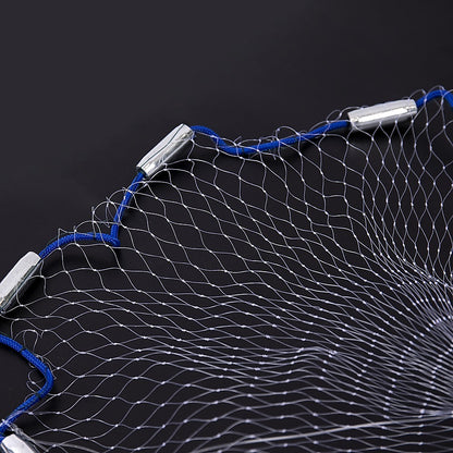 3m Nylon Fishing Cast Net – Quick Throw Mesh with Chain Weights & Drawstring