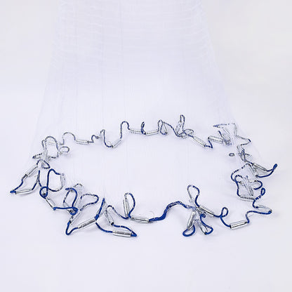 3m Nylon Fishing Cast Net – Quick Throw Mesh with Chain Weights & Drawstring