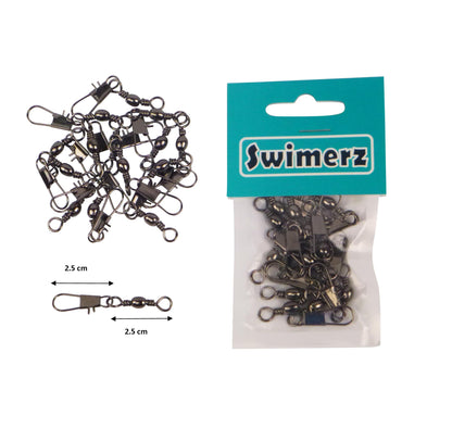 Swimerz Barrel Swivel w Interlock Snap, Size 3, 15 pack