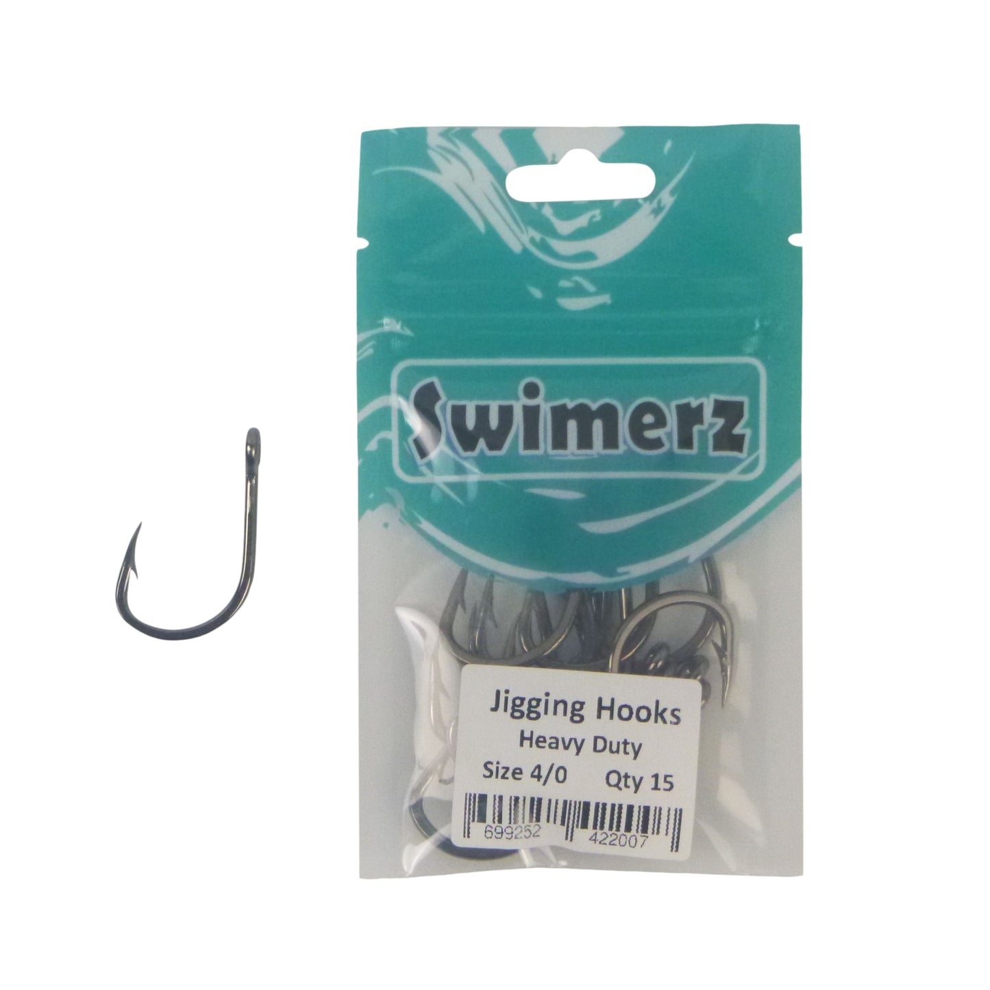 Swimerz 4/0 Heavy Duty Jigging Hooks 15 pack
