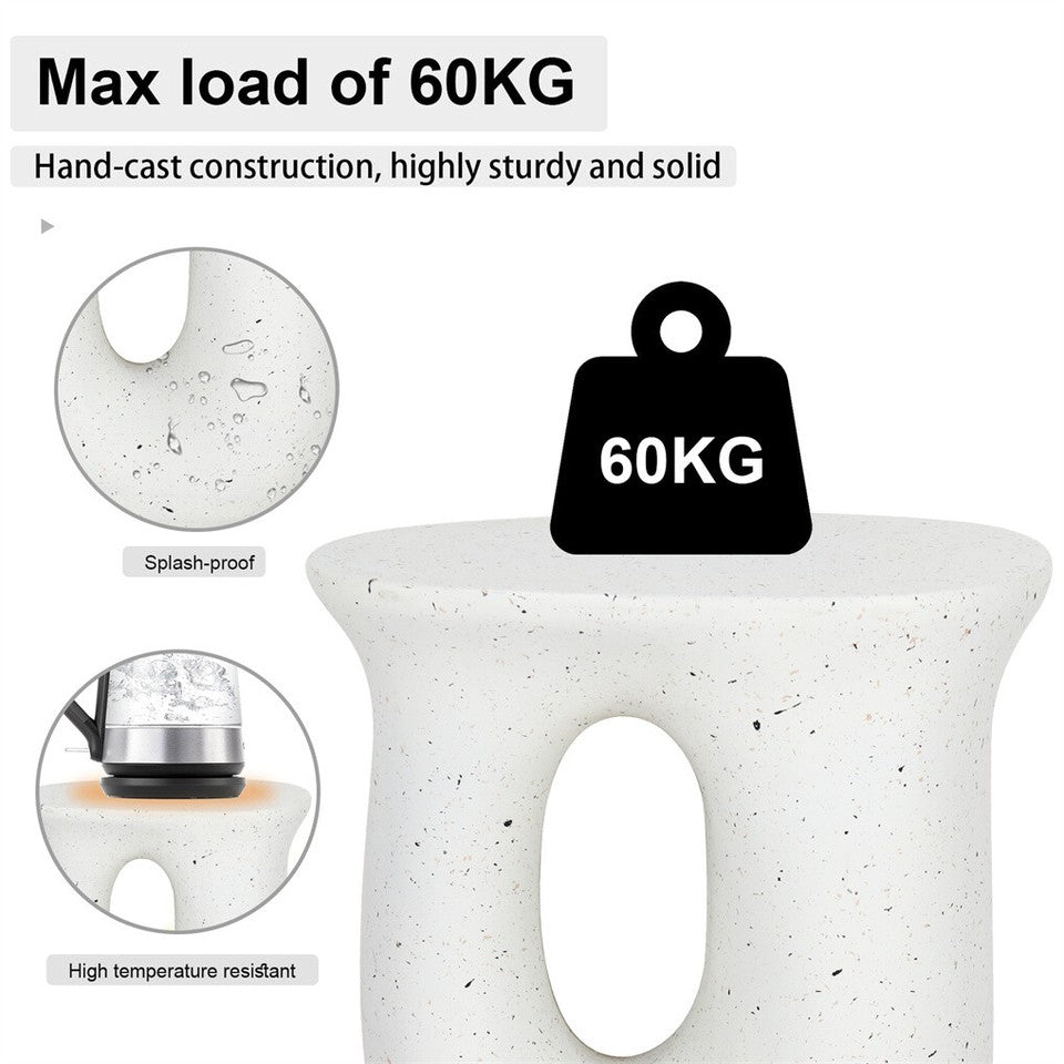 U-Shaped Terrazzo Concrete Outdoor Stool