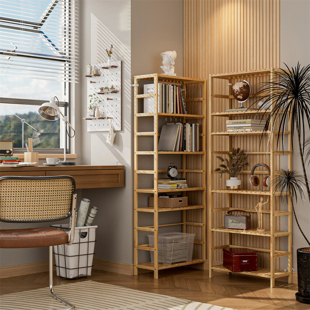 Fin Super Large Wooden Storage Unit 6 Adjustable Shelves Home Kitchen Organization