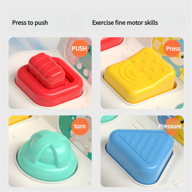 Dinosaur Shape Sorter Toy - Educational Toy for Toddlers 18 Months and Above - Interactive Colorful Button Press Toy