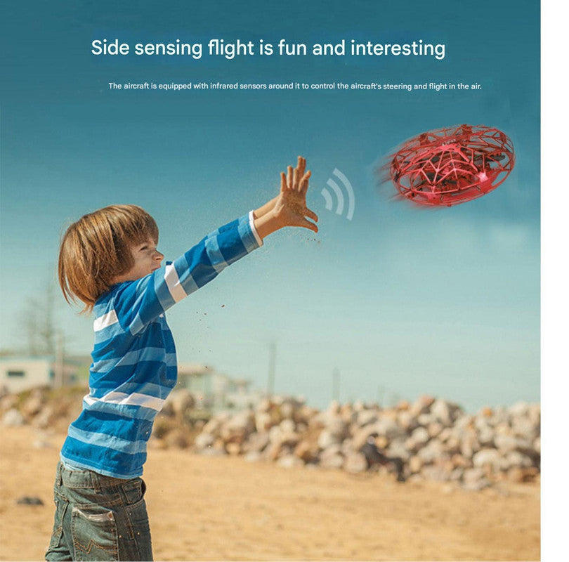 Hand-Controlled UFO Mini Drone with LED Lights & Obstacle Avoidance(pink)