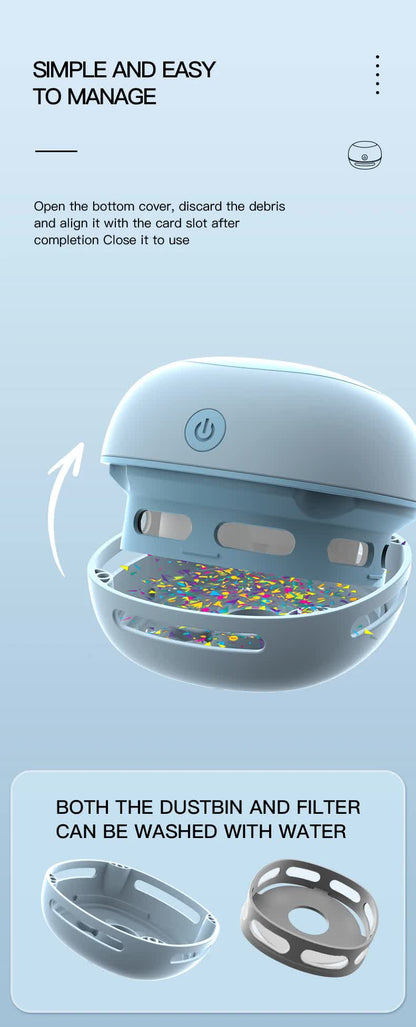 White Cordless Tabletop Crumb Sweeper - USB Rechargeable Mini Vacuum for Desk